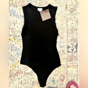 Lelis Small black ribbed bodysuit NWT